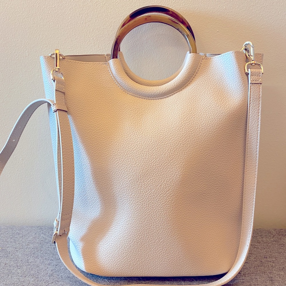 STYLISH purse with tortoise handles